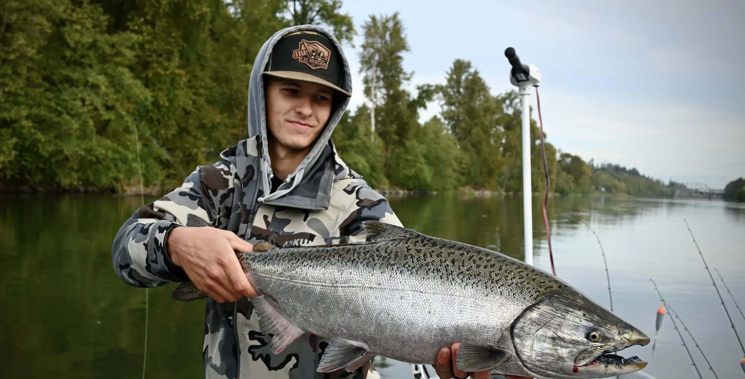 Spring Chinook salmon in the net