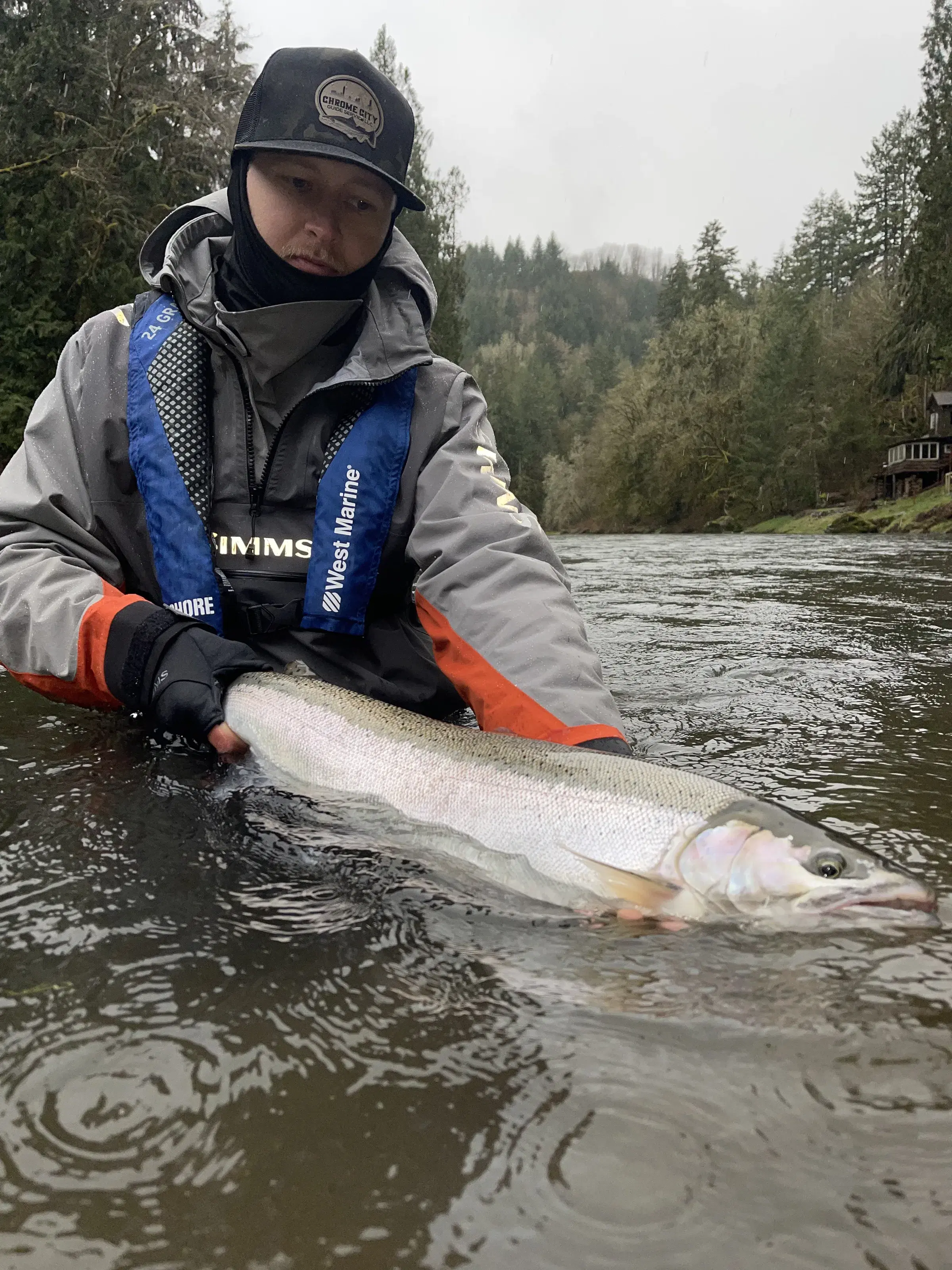 Trophy steelhead release